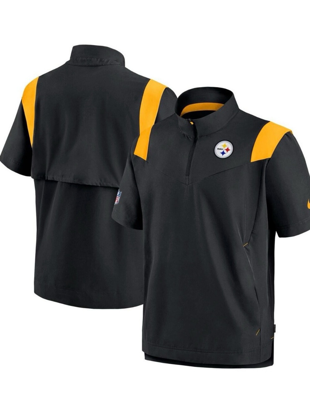 NWT Nike Pittsburgh Steelers NFL Sideline Coach Short Sleeve 1/4 Zip Jacket XL